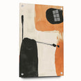 Abstract minimalist wall art design displayed in acrylic glass, showcasing vibrant colors and geometric patterns, mounted with pins for an elegant presentation. Ideal for modern home decor.
