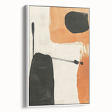 Framed minimalist abstract wall art showcasing a white canvas with elegant lines and shapes, perfect for modern decor in living spaces or offices.