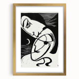 Expressionist Art: The Kiss | Bold Black-and-White Kirchner Print
