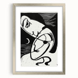 Expressionist Art: The Kiss | Bold Black-and-White Kirchner Print