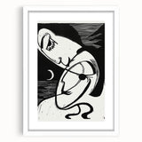 Expressionist Art: The Kiss | Bold Black-and-White Kirchner Print