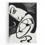 Expressionist Art: The Kiss | Bold Black-and-White Kirchner Print