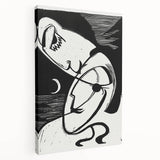 Expressionist Art: The Kiss | Bold Black-and-White Kirchner Print