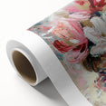 Abstract floral design on rolled canvas, showcasing vibrant colors and intricate patterns, ideal for modern home decor. Packaged securely in a durable tube for safe delivery.