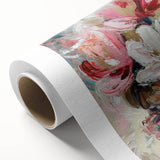 Abstract floral design on rolled canvas, showcasing vibrant colors and intricate patterns, ideal for modern home decor. Packaged securely in a durable tube for safe delivery.