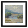 Modern Landscape Art – Tranquil Summer Scenery with Soft Greens and Blues