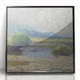 Modern Landscape Art – Tranquil Summer Scenery with Soft Greens and Blues