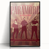 Paramore Concert Poster - Retro Indie Rock Art for Fans