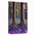 Elegant side view of an abstract floral acrylic wall art piece, showcasing vibrant colors and intricate details, mounted with decorative pins for display.