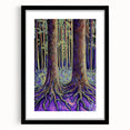 Abstract floral artwork framed in matte black, showcasing vibrant colors and intricate patterns, ideal for contemporary home decor. Front view emphasizes design details and frame texture.