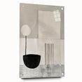 Abstract minimalist wall art displayed in an acrylic frame, showcasing a modern design with soft colors and clean lines, ideal for contemporary decor.