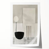 Abstract minimalist wall art print showcasing soft pastel colors and geometric shapes, rolled and ready for framing, perfect for modern decor.