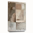 Abstract minimalist wall art displayed in a sleek acrylic frame, showcasing a soothing color palette of soft blues and grays, with stylish metal pins for hanging. Ideal for modern decor enthusiasts seeking elegant wall aesthetics.