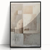 Abstract minimalist wall art featuring a framed acrylic design with bold black lines and geometric shapes, enhancing modern decor in any setting.