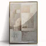 Abstract minimalist wall art featuring a gold-accented design in an elegant frame, showcasing a sleek and modern aesthetic perfect for contemporary decor.