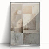 Framed abstract minimalist wall art with a white acrylic front, showcasing a contemporary design that adds elegance to modern interiors. Ideal for home decor.