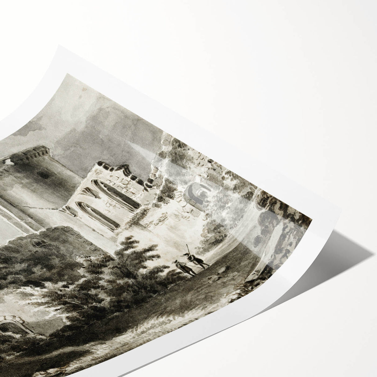 Detailed Art Realism: Ruins of Château de Botwel Realism Wall Art