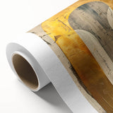 Contemporary Dining Art Pieces – Gold & Beige Arch Abstract