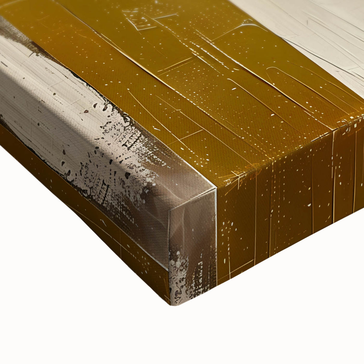 Contemporary Dining Art Pieces – Gold & Beige Arch Abstract