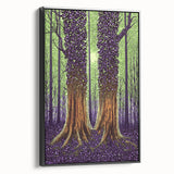 Framed abstract floral canvas artwork showcasing vibrant colors and intricate designs, displayed in a sleek black frame from a side view, ideal for modern home decor.