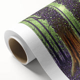 Abstract floral design on rolled canvas featuring vibrant colors like pink, green, and blue, ideal for modern home decor. Packaged securely in a sturdy tube for easy display.