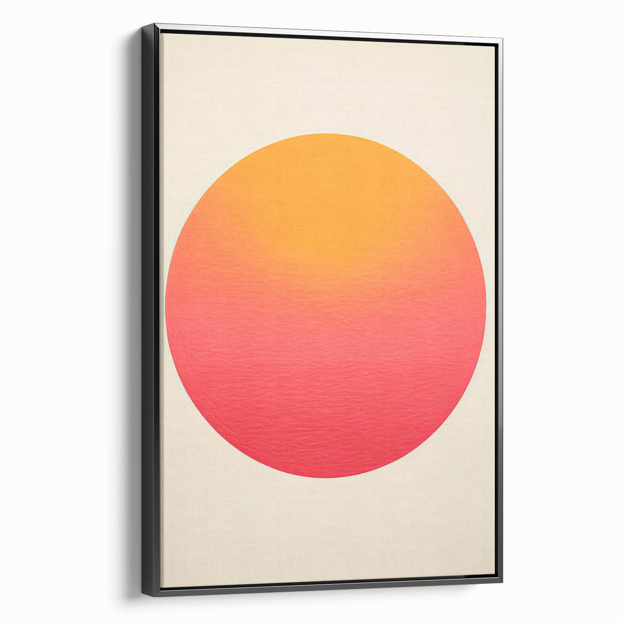 Framed abstract minimalist wall art in black, showcasing a sleek side view with a modern design, perfect for contemporary home decor.