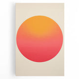 Abstract minimalist wall art on a stretched canvas, showcasing soft neutral tones and geometric shapes, perfect for modern home decor or office spaces.
