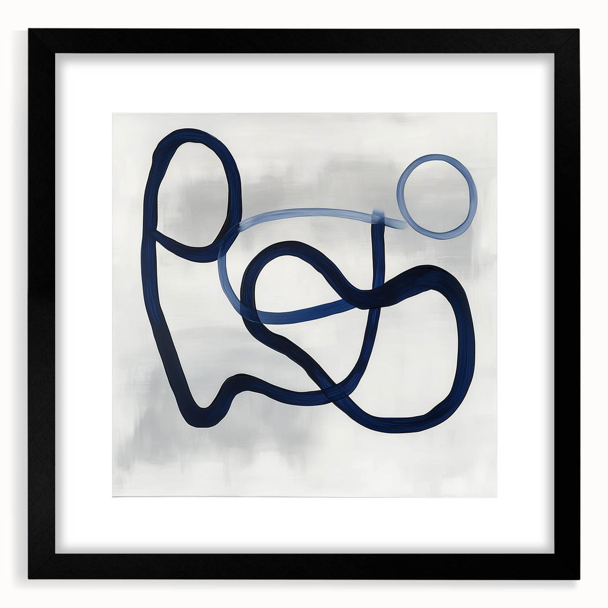 Modern Abstract Wall Art – Navy Blue Minimalist Geometric Print