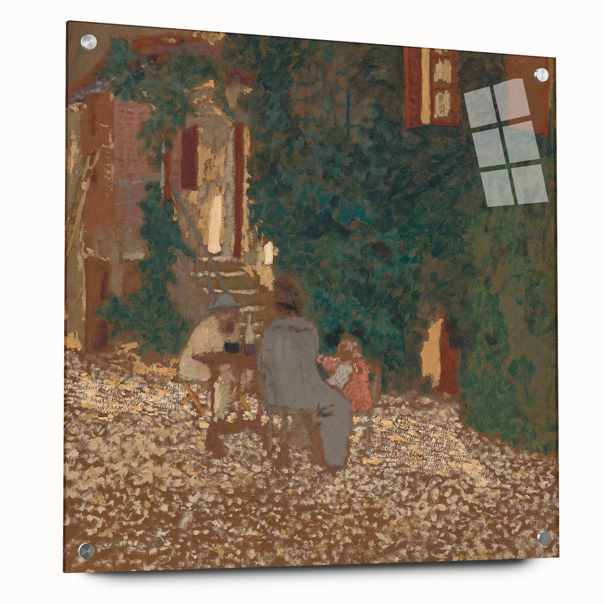 Modern Wall Art – Rustic Garden Gathering in Warm Earthy Tones