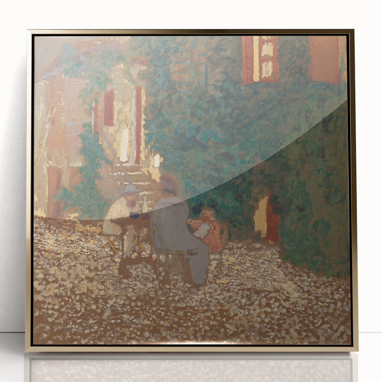 Modern Wall Art – Rustic Garden Gathering in Warm Earthy Tones