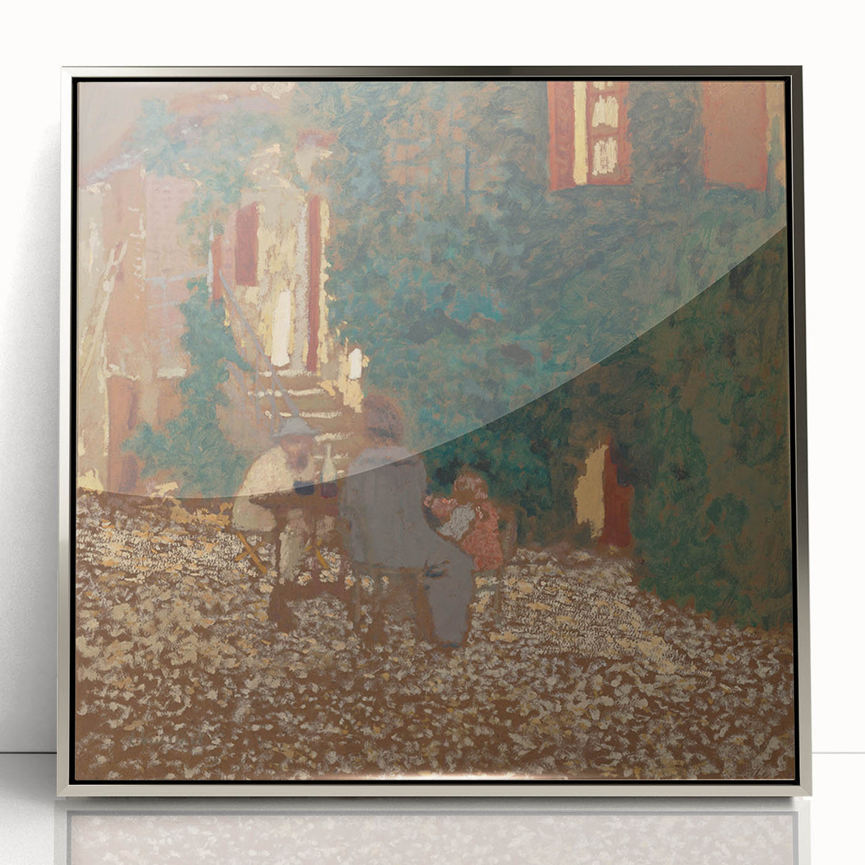 Modern Wall Art – Rustic Garden Gathering in Warm Earthy Tones