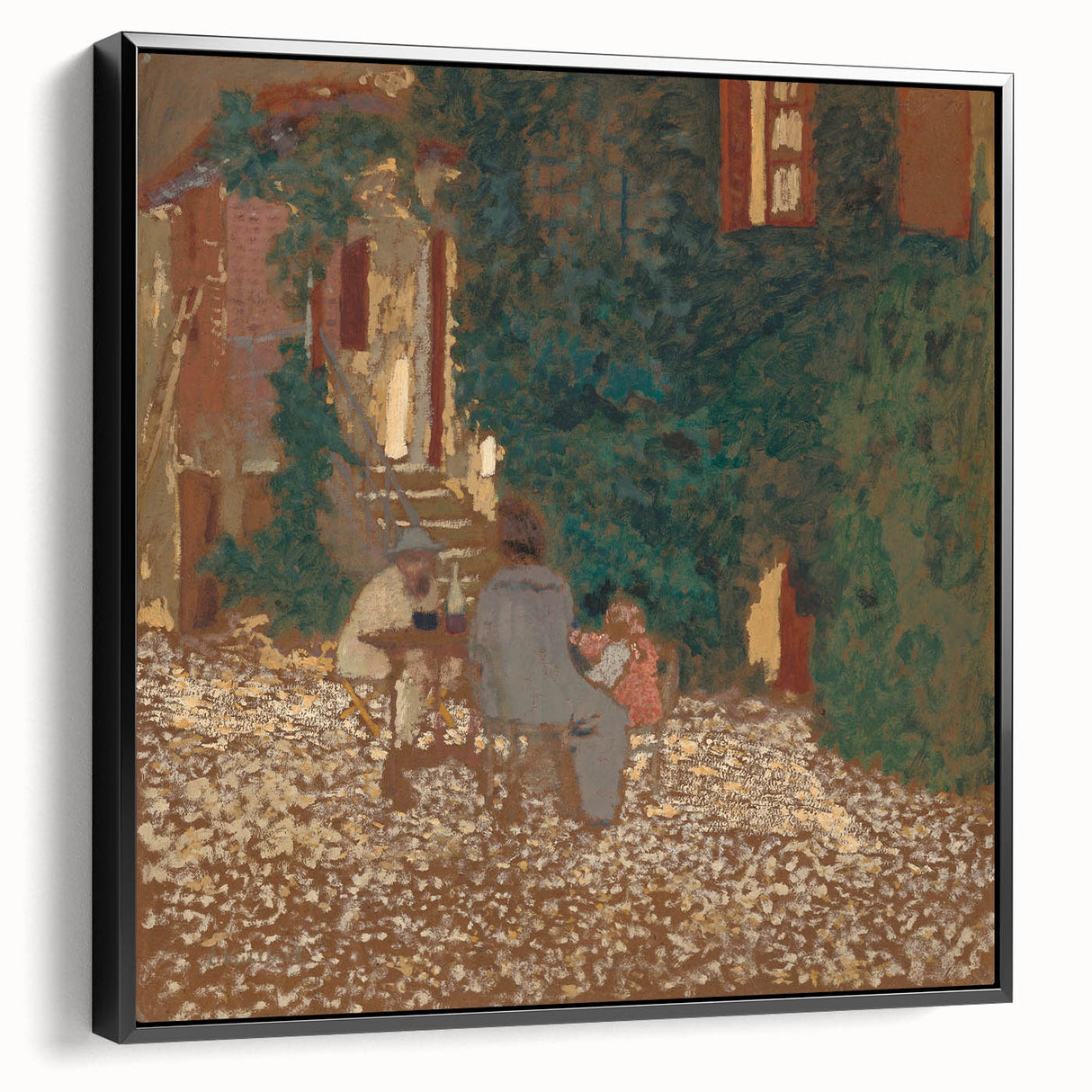 Modern Wall Art – Rustic Garden Gathering in Warm Earthy Tones