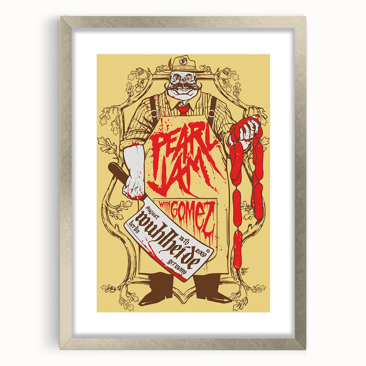 Pearl Jam Concert Poster - Retro Rock Art with Bold Graphics