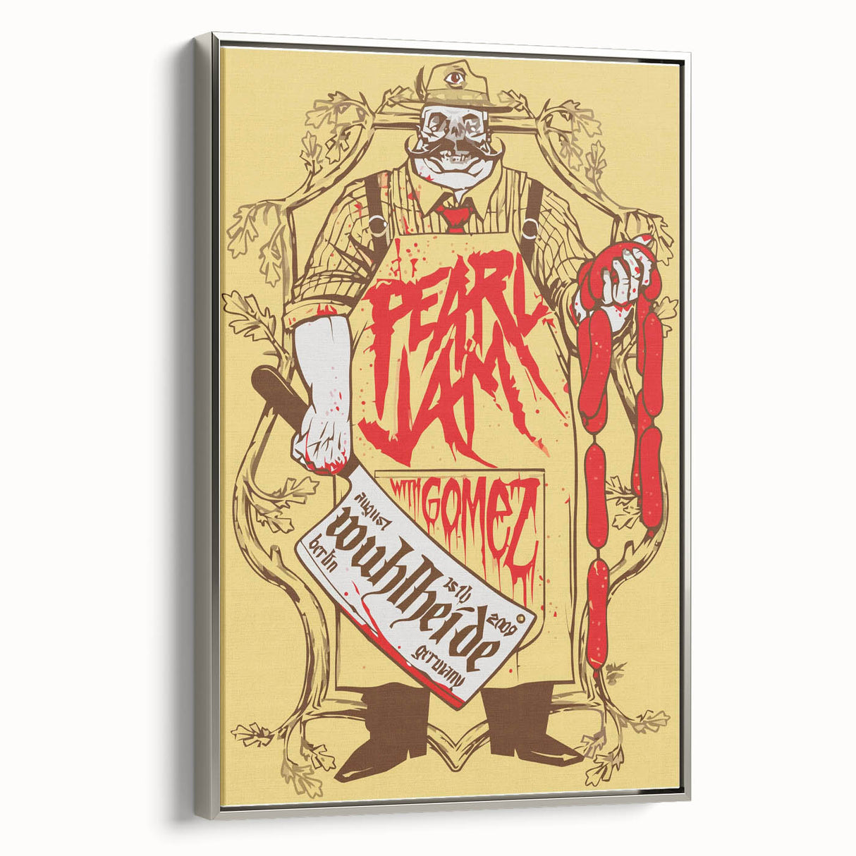 Pearl Jam Concert Poster - Retro Rock Art with Bold Graphics