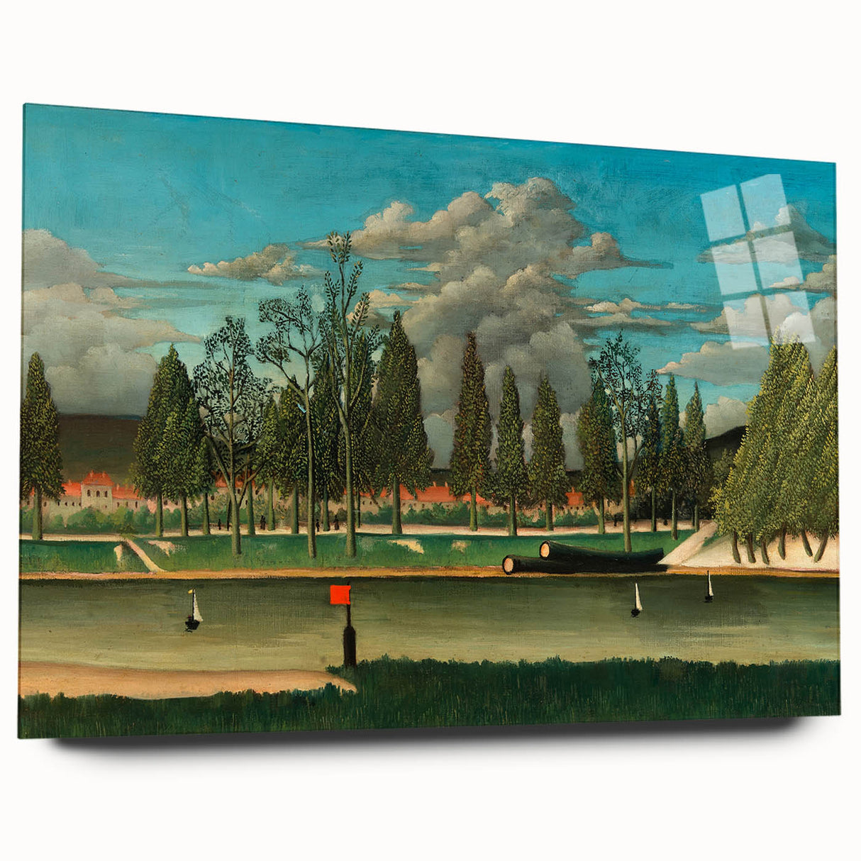 Realism Art Canvas: Serene Landscape of Quai d'Asnières Wall Art