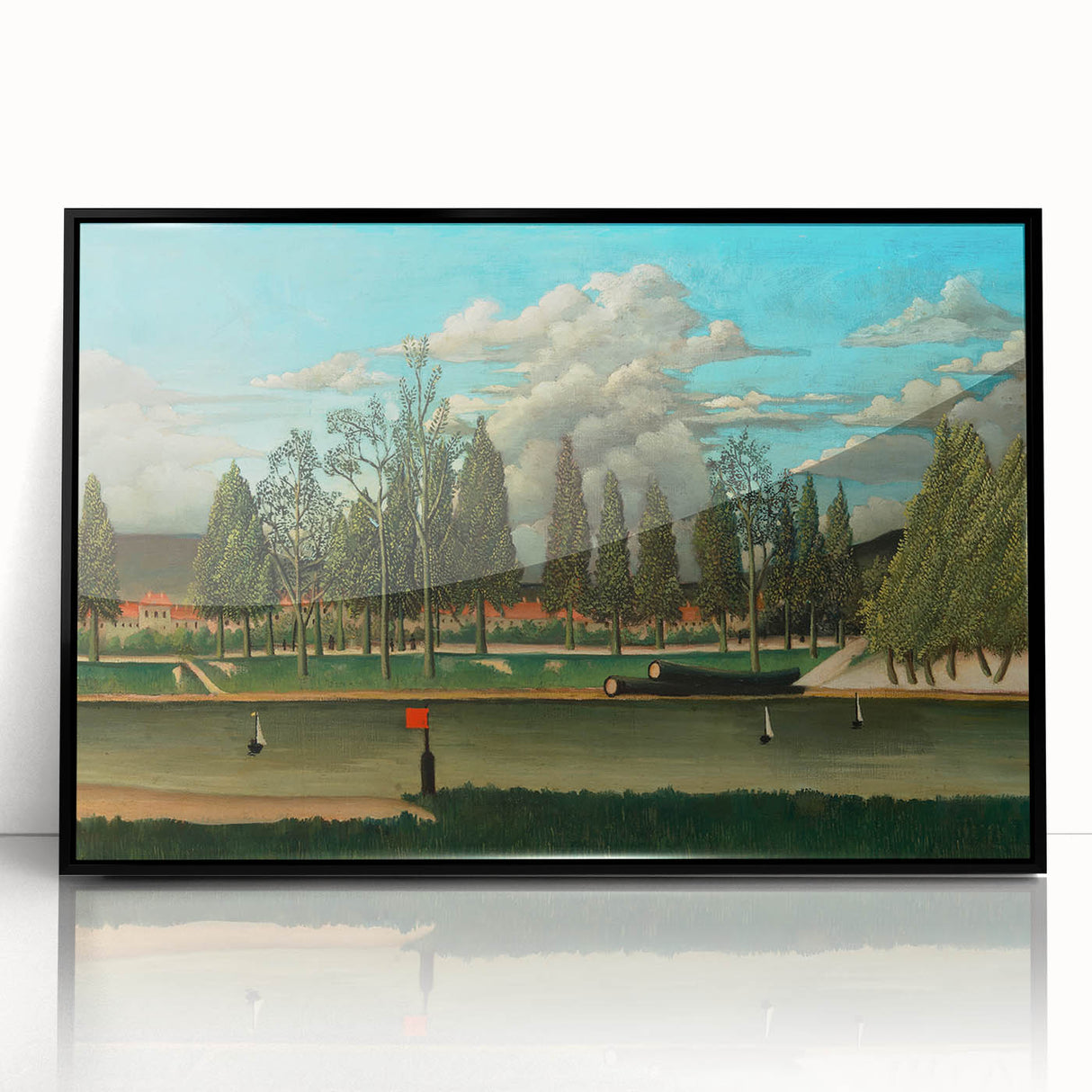 Realism Art Canvas: Serene Landscape of Quai d'Asnières Wall Art