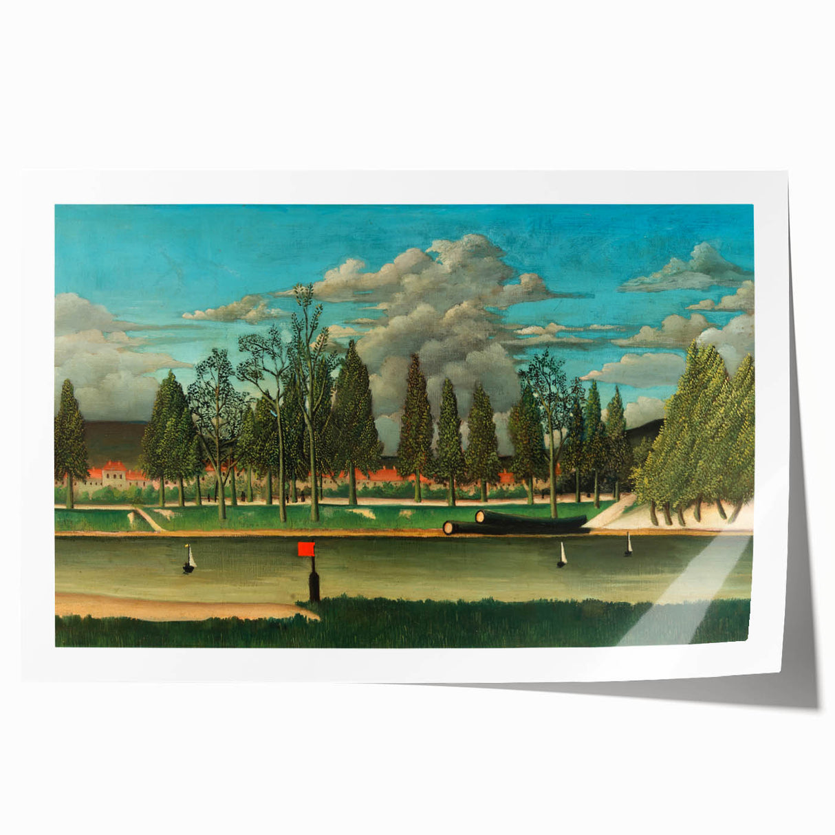 Realism Art Canvas: Serene Landscape of Quai d'Asnières Wall Art