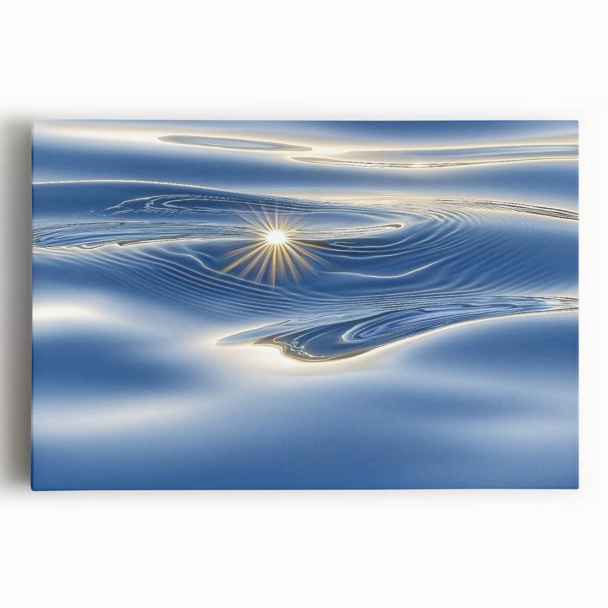 Golden Ripple Reflection – Abstract Dynamic Motion Wall Art