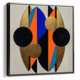Abstract geometric framed canvas art showcasing a striking black design, highlighting sharp angles and modern aesthetics, ideal for contemporary home decor.