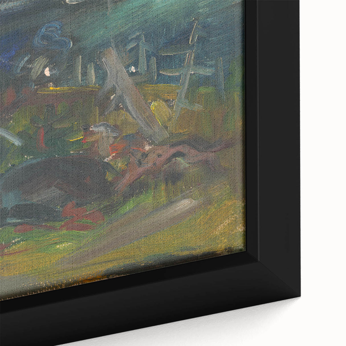 Expressionist Hunting Scene – Bold Abstract Boar Hunt Wall Art