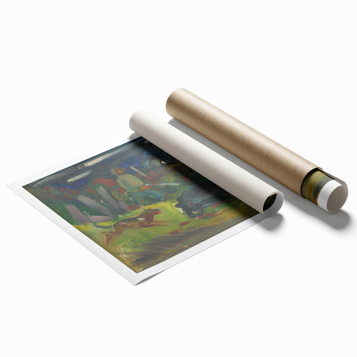 Expressionist Hunting Scene – Bold Abstract Boar Hunt Wall Art