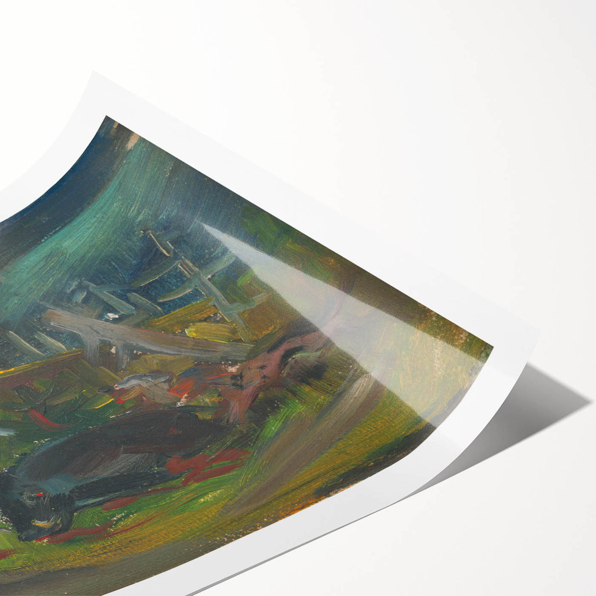 Expressionist Hunting Scene – Bold Abstract Boar Hunt Wall Art