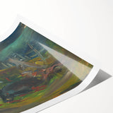 Expressionist Hunting Scene – Bold Abstract Boar Hunt Wall Art