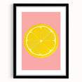 Extra large abstract art print featuring vibrant, colorful fruits, textured on a black framed canvas.