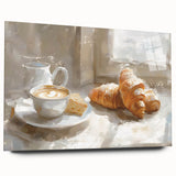 Large abstract wall art featuring assorted pastries in vibrant colors on acrylic glass.