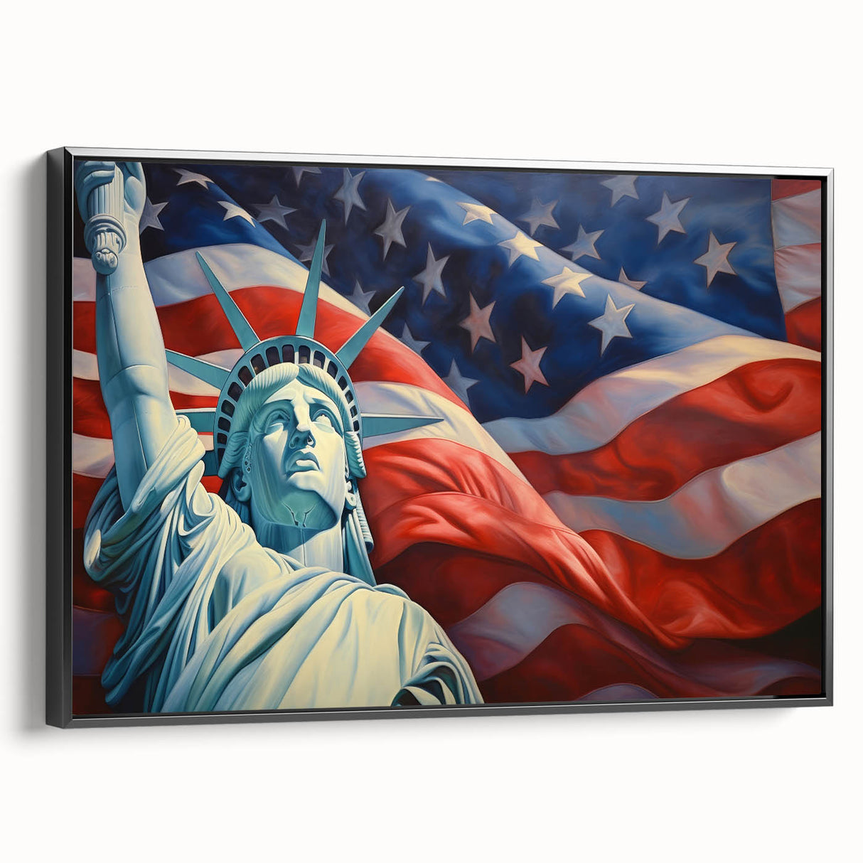Statue of Liberty with USA Flag - 4th of July Wall Art for Patriots