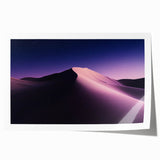 Desert landscape rolled canvas print showcasing vibrant orange and yellow hues with detailed textures, elegantly packaged in a protective cardboard tube for easy transport.