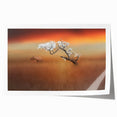 Rolled canvas print showcasing a vibrant landscape of golden fields under a clear blue sky, elegantly packaged in a protective cardboard tube, perfect for home decor.