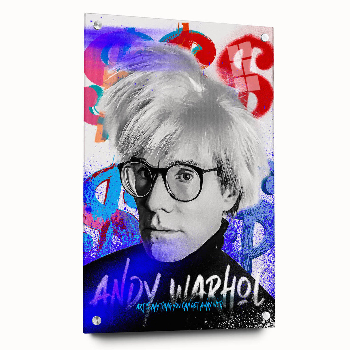 Urban Chic Pop Art Wall Art – Bold Blue, Red, and Black Canvas