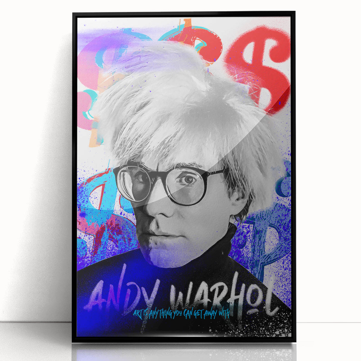 Urban Chic Pop Art Wall Art – Bold Blue, Red, and Black Canvas